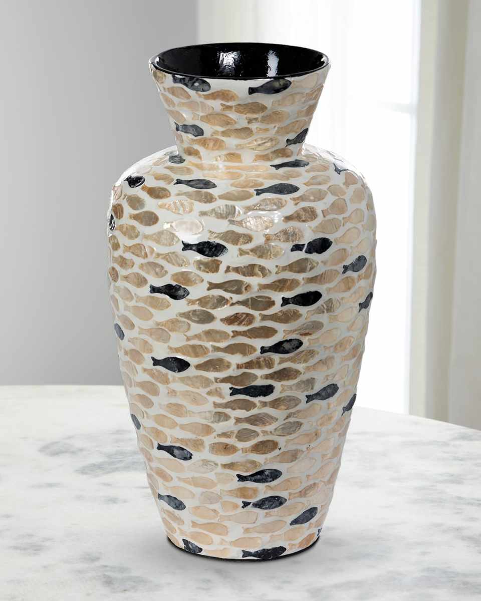 Capraia Coast Capiz Fish Vase, 16"